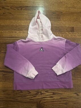 Nike Air Jordan Girls Sweatshirt in Size Large Age 12-13 Pink to Purple Ombré
